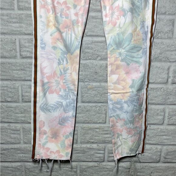 NWT MSRP $295 MOTHER The Looker Floral Frayed Ankle Jeans - Picture 10 of 13
